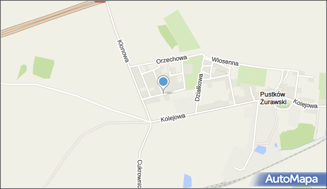 Żurawice gmina Kobierzyce, Akacjowa, mapa Żurawice gmina Kobierzyce