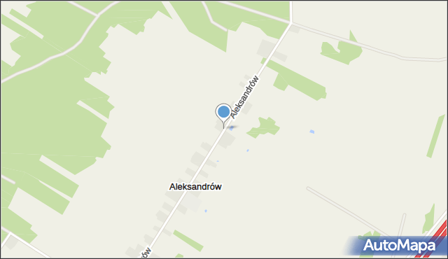 Aleksandrów gmina Kamieńsk, Aleksandrów, mapa Aleksandrów gmina Kamieńsk