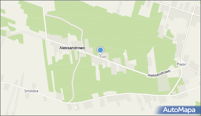 Aleksandrowo gmina Lelis, Aleksandrowo, mapa Aleksandrowo gmina Lelis