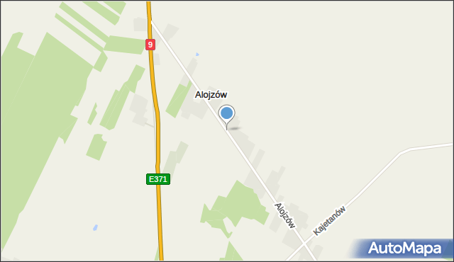 Alojzów gmina Iłża, Alojzów, mapa Alojzów gmina Iłża