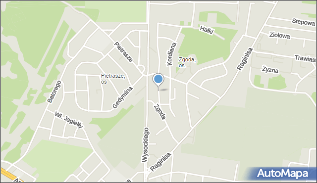 Białystok, Aliny, mapa Białegostoku