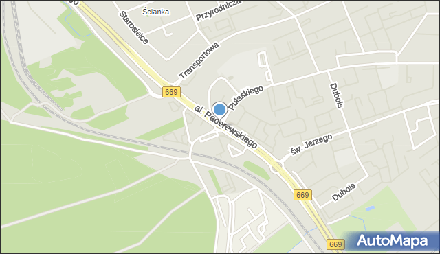 Białystok, Aleja Paderewskiego Ignacego Jana, mapa Białegostoku