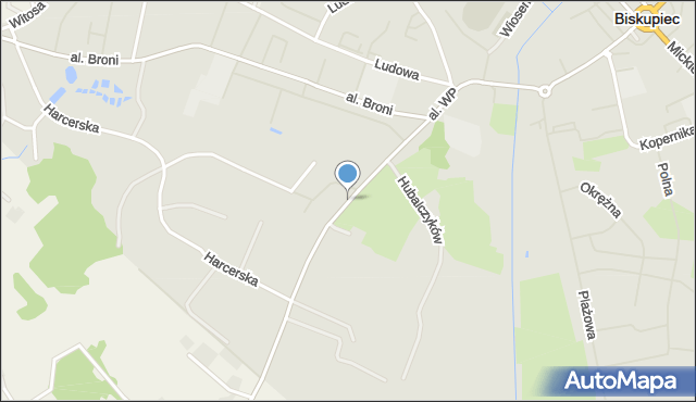 Biskupiec powiat olsztyński, Aleja Wojska Polskiego, mapa Biskupiec powiat olsztyński