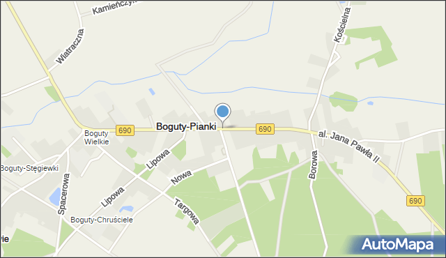 Boguty-Pianki, Aleja Papieża Jana Pawła II, mapa Boguty-Pianki