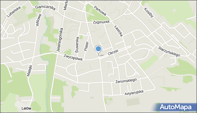 Bolesławiec, Aleja Wojska Polskiego, mapa Bolesławca