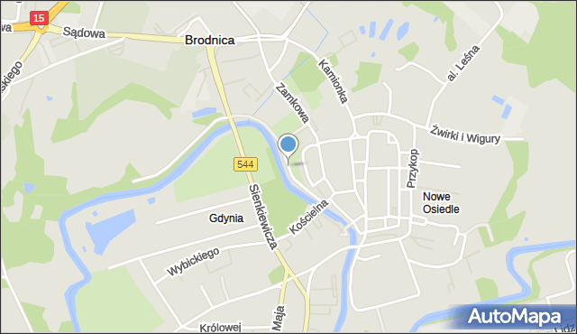 Brodnica, Aleja Wędkarzy, mapa Brodnica