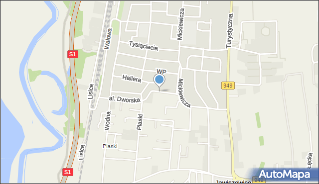 Brzeszcze, Aleja Dworska, mapa Brzeszcze