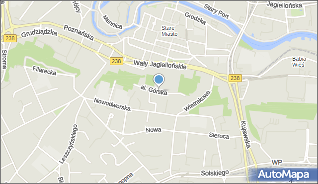 Bydgoszcz, Aleja Górska, mapa Bydgoszczy