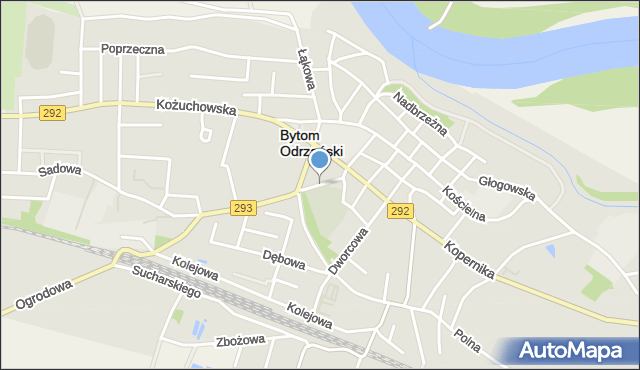Bytom Odrzański, Aleja Złotej Jesieni, mapa Bytom Odrzański