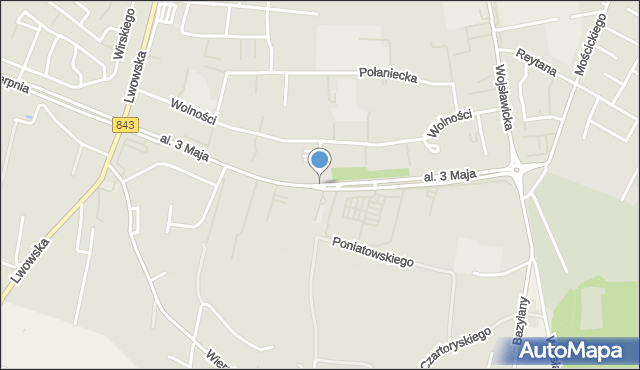 Chełm, Aleja 3 Maja, mapa Chełma