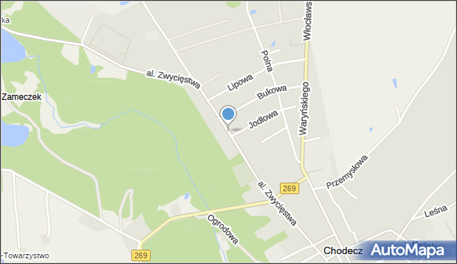 Chodecz powiat włocławski, Aleja Zwycięstwa, mapa Chodecz powiat włocławski