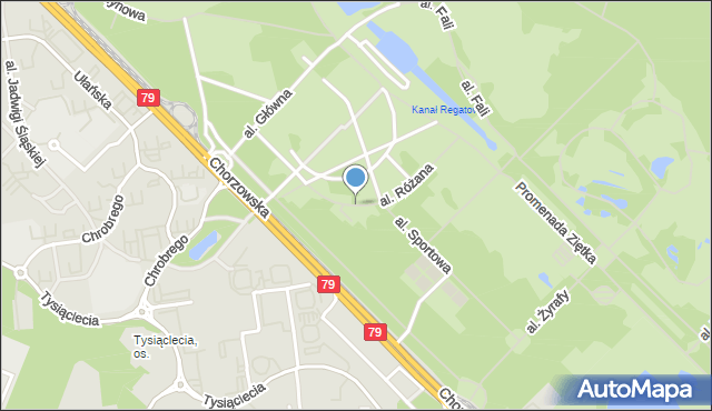Chorzów, Aleja Różana, mapa Chorzów