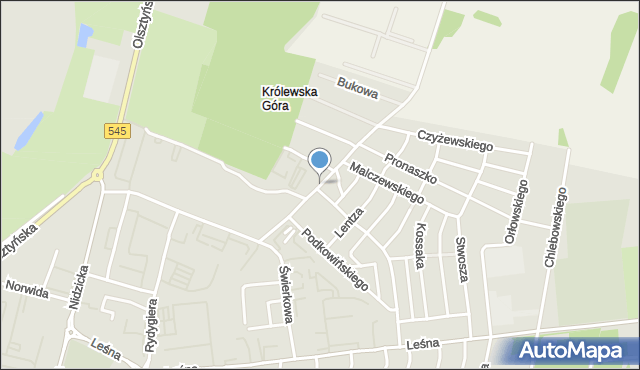 Działdowo, Aleja św. Katarzyny Aleksandryjskiej, mapa Działdowo
