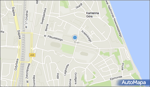 Gdynia, Aleja Piłsudskiego Józefa, marsz., mapa Gdyni