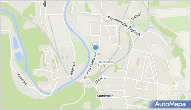 Głuchołazy, Aleja Jana Pawła II, mapa Głuchołazy
