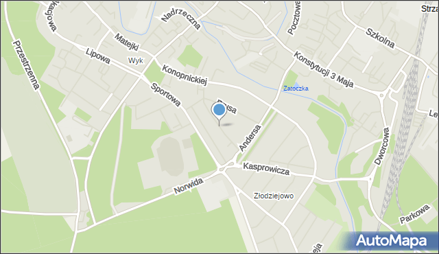 Goleniów, Aleja Róż, mapa Goleniów