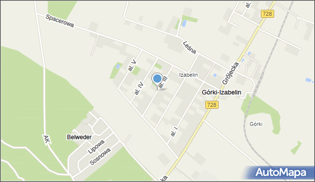 Górki-Izabelin, Aleja III, mapa Górki-Izabelin