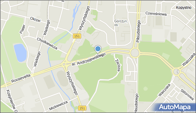 Gorzów Wielkopolski, Aleja Andrzejewskiego Witolda, ks., mapa Gorzów Wielkopolski
