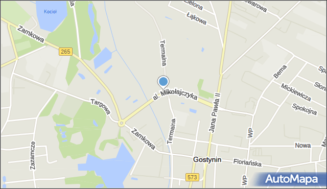 Gostynin, Aleja Mikołajczyka Stanisława, mapa Gostynin