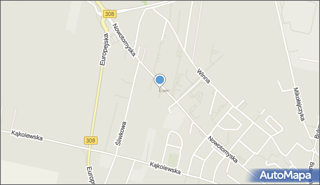 Grodzisk Wielkopolski, Aleja Magnoliowa, mapa Grodzisk Wielkopolski