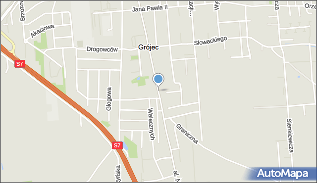 Grójec, Aleja Niepodległości, mapa Grójec
