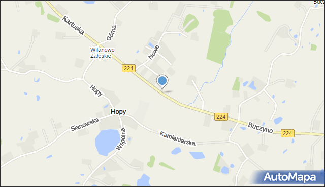 Hopy, Aleja Lipowa, mapa Hopy