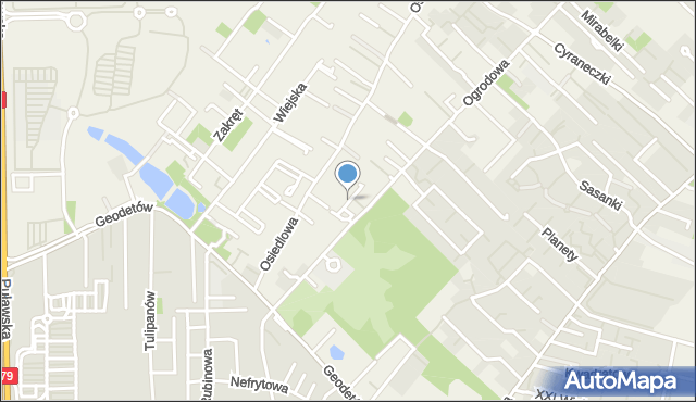 Józefosław, Aleja Bzów, mapa Józefosław