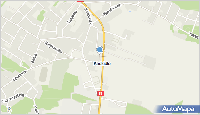 Kadzidło, Aleja Kamińskiego Wincentego, plut., mapa Kadzidło