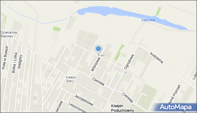 Kiełpin gmina Łomianki, Aleja Chopina Fryderyka, mapa Kiełpin gmina Łomianki