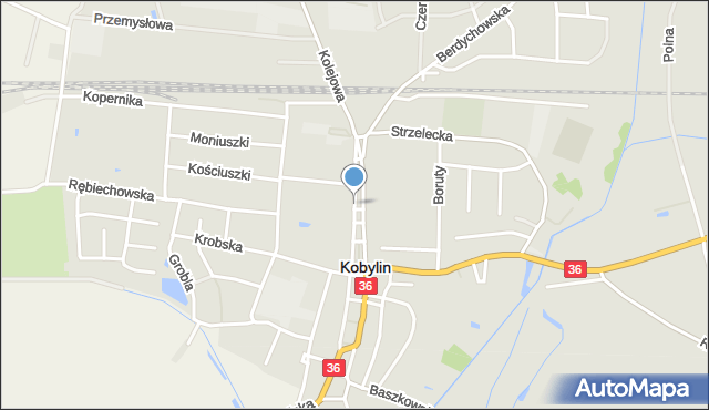 Kobylin powiat krotoszyński, Aleje Powstańców Wielkopolskich, mapa Kobylin powiat krotoszyński