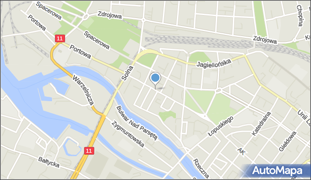 Kołobrzeg, Aleja 1 Armii Wojska Polskiego, mapa Kołobrzegu