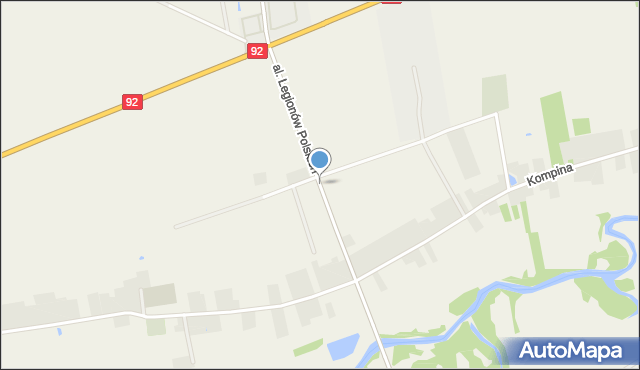 Kompina, Aleja Legionów Polskich, mapa Kompina