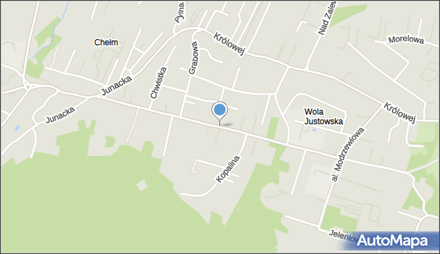 Kraków, Aleja Kasztanowa, mapa Krakowa