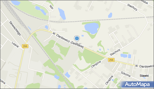 Łazieniec, Aleja Danilewicz-Zielińskiej Marii, mapa Łazieniec