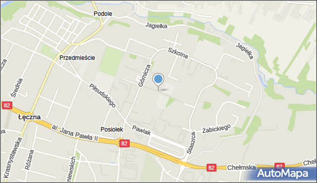 Łęczna, Aleja Matki Bożej Fatimskiej, mapa Łęczna