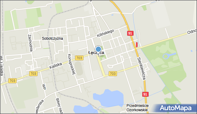 Łęczyca, Aleja Jana Pawła II, mapa Łęczyca