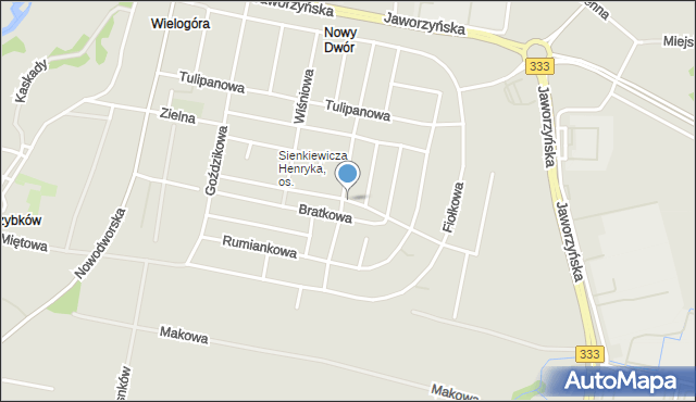 Legnica, Aleja Czerwonych Maków, mapa Legnicy