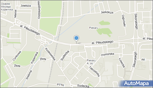 Legnica, Aleja Piłsudskiego Józefa, marsz., mapa Legnicy