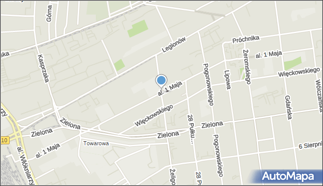 Łódź, Aleja 1 Maja, mapa Łodzi