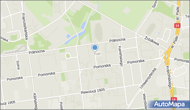 Łódź, Aleja Anstadta Karola, mapa Łodzi