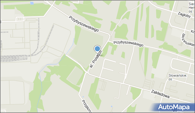 Łódź, Aleja Książąt Polskich, mapa Łodzi