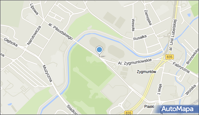 Lublin, Aleja Piłsudskiego Józefa, marsz., mapa Lublina