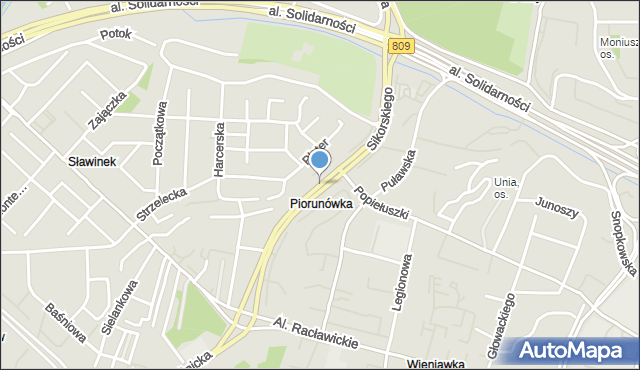 Lublin, Aleja Sikorskiego Władysława, gen., mapa Lublina