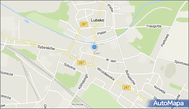 Lubsko, Aleja Niepodległości, mapa Lubsko
