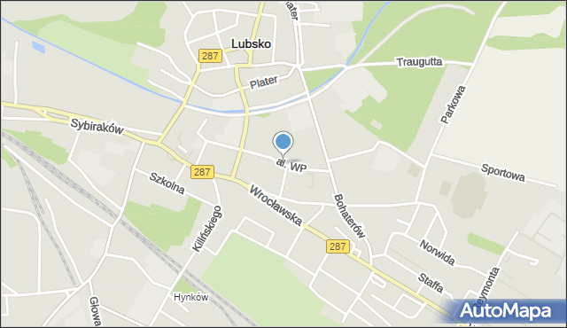 Lubsko, Aleja Wojska Polskiego, mapa Lubsko