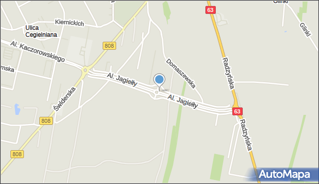 Łuków, Aleje Króla Władysława Jagiełły, mapa Łuków