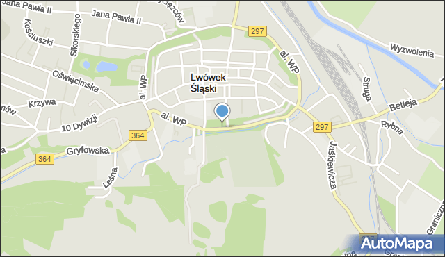 Lwówek Śląski, Aleja Wojska Polskiego, mapa Lwówek Śląski