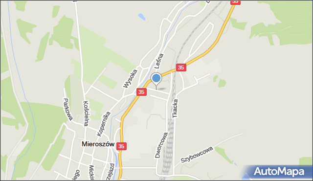 Mieroszów, Aleja Armii Krajowej, mapa Mieroszów