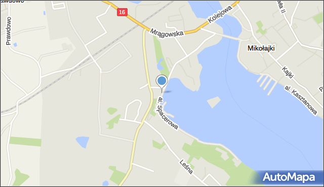 Mikołajki powiat mrągowski, Aleja Spacerowa, mapa Mikołajki powiat mrągowski