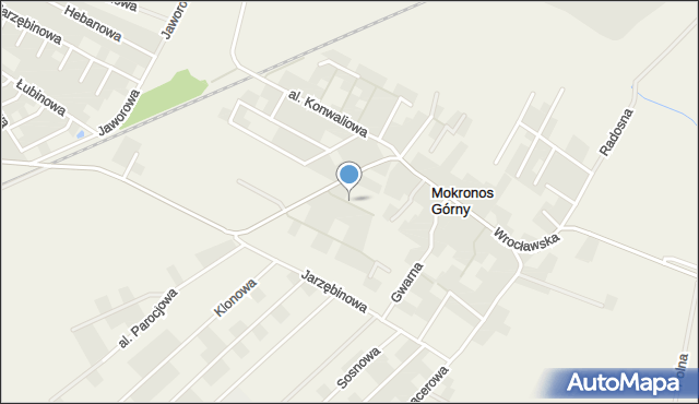 Mokronos Górny, Aleja Magnoliowa, mapa Mokronos Górny